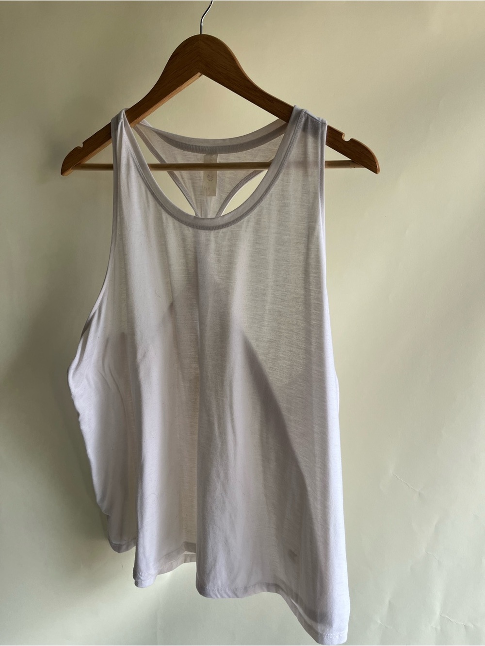 All In Motion White Workout Exercise Running Shirt Sz XXL Twisted Racerback